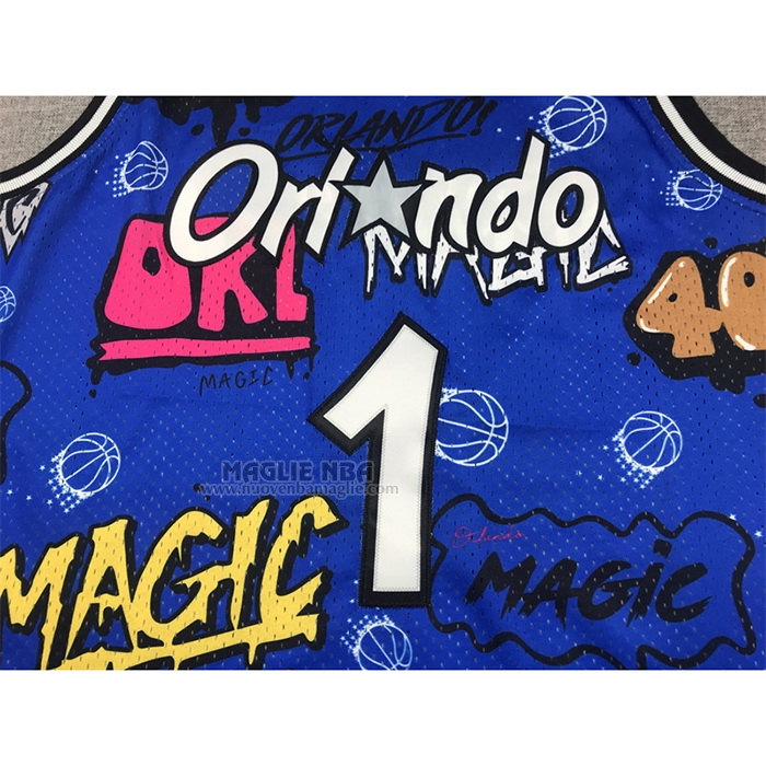 Maglia
 Penny Hardaway NO 1 Orlando Magic Mitchell & Ness Slap Sticker 1994-95 Blu
